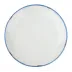 Tinware Set of 4 Dinner Plates White w/Blue Rim