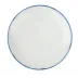 Tinware Set of 4 Salad Plates White w/Blue Rim