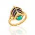 Scarab Turquoise/Lapis Ring Petite Size 8