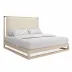 Pinstripe Upholstered Light Bed - King