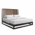 Pinstripe Slatted Dark Bed - King