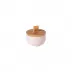 Pacifica Marshmallow Rose Salt Cellar With Wood Lid D3.75'' H2.25'' | 7 Oz.