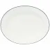 Beja White & Blue Oval Platter 15.75'' X 12.5'' H1.75''
