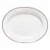 Beja White & Red Oval Platter 15.75'' x 12.5'' H1.75''