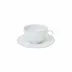 Pearl White Tea Cup & Saucer 5.25'' X 4.25'' H2.75'' | 8 Oz. D6.75''