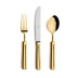 Fontainebleau Gold Polished 115-Pc Set Special Order (12X: Dinner Knives, Dinner Forks, Table Spoons, Coffee/Tea Spoons, Dessert Knives, Dessert Forks, Dessert Spoons, Fish Knives, Fish Forks; 1X: Soup Ladle, Serving Spoon, Serving Fork, Sauce Ladle, Pie Server, Salad Set)