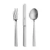 Bauhaus Steel Matte 115 pc Set Special Order (12x: Dinner Knives, Dinner Forks, Table Spoons, Coffee/Tea Spoons, Dessert Knives, Dessert Forks, Dessert Spoons, Fish Knives, Fish Forks; 1x: Soup Ladle, Serving Spoon, Serving Fork, Sauce Ladle, Pie Server, Salad Set)