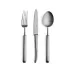 Carre Steel Matte 115 pc Set Special Order (12x: Dinner Knives, Dinner Forks, Table Spoons, Coffee/Tea Spoons, Dessert Knives, Dessert Forks, Dessert Spoons, Fish Knives, Fish Forks; 1x: Soup Ladle, Serving Spoon, Serving Fork, Sauce Ladle, Pie Server, Salad Set)