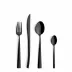 Duna Black Polished 115-Pc Set Special Order (12X: Dinner Knives, Dinner Forks, Table Spoons, Coffee/Tea Spoons, Dessert Knives, Dessert Forks, Dessert Spoons, Fish Knives, Fish Forks; 1X: Soup Ladle, Serving Spoon, Serving Fork, Sauce Ladle, Pie Server, Salad Set)