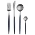 Goa Blue Handle/Steel Matte 24 pc Set (6x Dinner Knives, Dinner Forks, Table Spoons, Coffee/Tea Spoons)