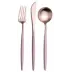 Goa Rose Pink Handle/Gold Matte 24 pc Set (6x Dinner Knives, Dinner Forks, Table Spoons, Coffee/Tea Spoons)
