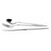 Goa White Handle/Steel Matte 75 pc Set Special Order (12x: Dinner Knives, Dinner Forks, Table Spoons, Coffee/Tea Spoons, Dessert Knives, Dessert Forks; 1x: Soup Ladle, Serving Spoon, Serving Fork)