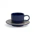 David Mellor Blue Stoneware Teacup/Saucer 22cl