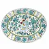 Orvieto Green Rooster Large Oval Platter 17 Long x 13 Wide