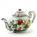 Faenza-Carnation Teapot 9.5 Wide With The Handle x 5.5 high (Holds 6-8 Cups)