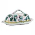 Orvieto Green Rooster Butter Dish W Cover 9 x 3 high