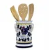 Orvieto Blue Rooster Utensil Holder 5.5 in Rd x 7.5 high