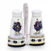 Orvieto Blue Rooster Salt And Pepper Cruet 5.5 Wide x 2.5 Deep x 6.5 high (Easy Refill Shaker: 2 in Rd x 4.5 high)