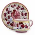 Orvieto Red Rooster Cup & Saucer Cup: 4 Diam, x 3 high (12 Oz.)