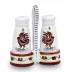 Orvieto Red Rooster Salt And Pepper Cruet 5.5: Wide x 2.5 Deep x 6.5 high ( Easy Refill Shaker: 2 in Rd x 4.5 high)