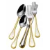 Le Perle Gold 5 Pc Setting (Table Knife, Table Fork,  Medium Teaspoon, Dessert Fork, Dessert Spoon)