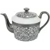 Tolede Platinum White Tea Pot Round 3.8 in.