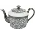 Tolède Platinum White Tea Pot Diam 3.8 in