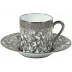 Tolede Platinum White Coffee Saucer Round 5.1 in.