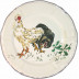 Grands Oiseaux Dessert Plate Black & White Hens 9 1/4" Dia