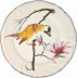 Grands Oiseaux Luncheon Plate Woodpecker 10 1/4" Dia
