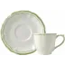 Filet Green US Tea Cups & Saucers 8 1/2 Oz, 6" Dia, Set of 2