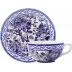 Pivoines Bluees Breakfast Cup & Saucer 10 Oz, 7" Dia