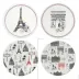 Ca C'est Paris! Canape Plates Assorted 6 1/2" Dia, Set of 4