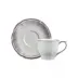 Filet Pivoine US Tea Cups & Saucers 8 1/2 Oz, 6" Dia, Set of 2