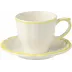 Filet Citron US Tea Cups & Saucers 8 1/2 Oz, 6" Dia, Set of 2