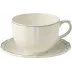 Filet Earth Grey Jumbo Cup & Saucer 11 Oz, 7 1/2" Dia