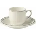 Filet Earth Grey Espresso Cups & Saucers, Set of 2