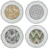 Dominote Dessert Plates Assorted 9 1/8" Dia, Set of 4