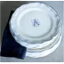 Filet Blue Monogram Jumbo Cup & Saucer 15 1/4 Oz, 7 1/2 in Dia