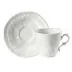 Vecchio Ginori Bianco Set Of 2 Coffee Cups With Saucers And Covers