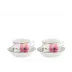 Florenza - Malva Fondo Bianco Impero Set 2 Tea Cup With Saucer Pcs 4