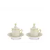 Oriente Italiano Meringa Coffee Cup With Plate And Cover, Set For Two Impero