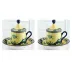 Oriente Italiano Citrino Coffee Cup With Plate And Cover Set, For Two Impero