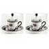 Oriente Italiano Albus Coffee Cup With Plate And Cover Set, For Two Impero