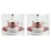 Labirinto Scarlatto Tete a Tete Coffee Set, 2 Coffee Cups With Covers And Saucer