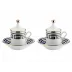 Labirinto Zaffiro Tete a Tete Coffee Set, 2 Coffee Cups With Covers And Saucer
