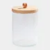 Tina Crackle Glass Canister with Lid 11"H x 7"W x 7"D