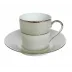 Clair de Lune Uni Grey/Platinum Coffee Cup & Saucer 12.8 Cm 7.5 Cl