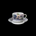 Dammouse Blue/Gold Cappuccino Cup & Saucer