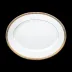 Plumes White/Gold Oval Dish Large